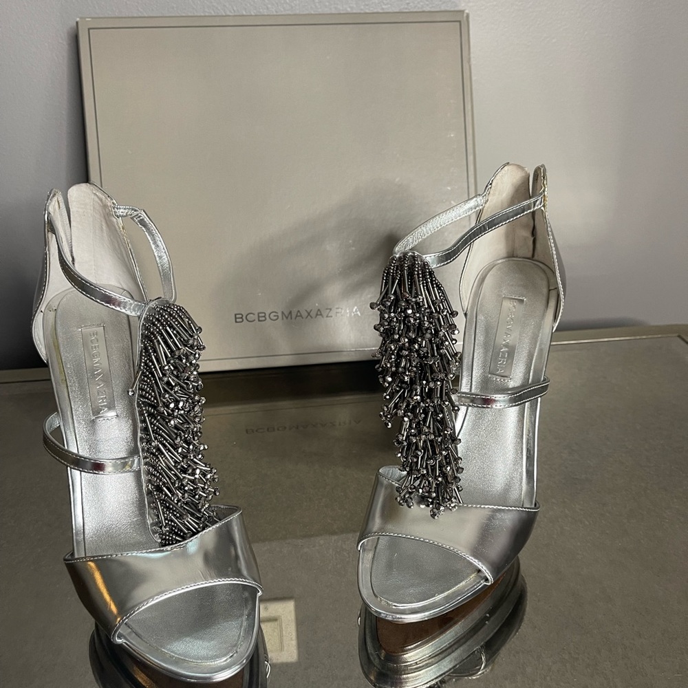 Beautiful BCBG MaxAzria  Silver Glam Heel